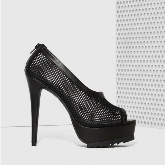 NWOB Nasty Gal Bernese Mesh Platform Pumps - Picture 2 of 4